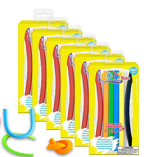 Loopy Hues Triangular Shaped Bendable Crayons - 6 Per Pack,  6 Packs