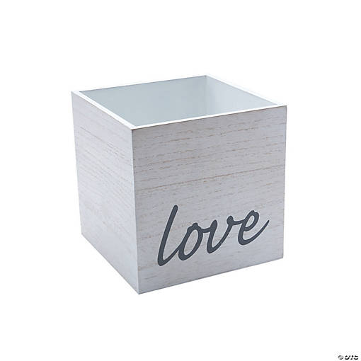 Love Whitewashed Wood Box
