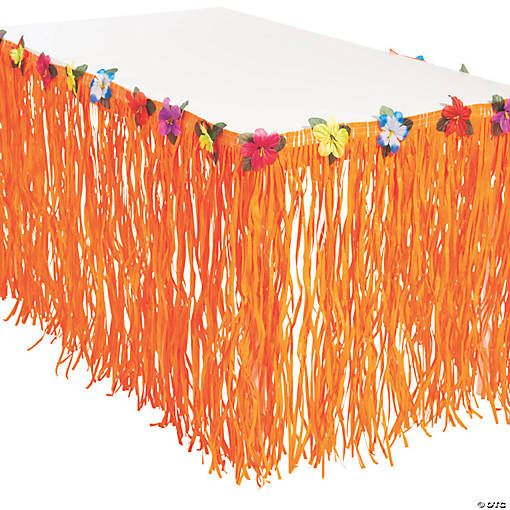 Luau Orange Table Skirt