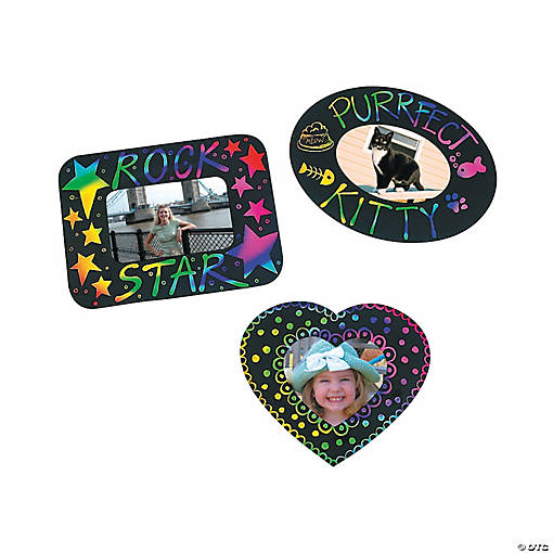Magic Color Scratch Picture Frame Magnets - 12 Pc.
