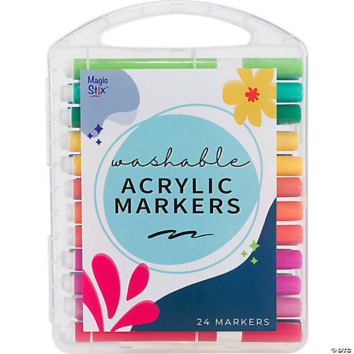 Magic StiProper Washable Acrylic Markers, Assorted, 24 Pack