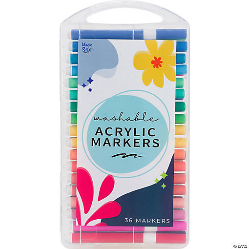 Magic StiProper Washable Acrylic Markers, Assorted, 36 Pack
