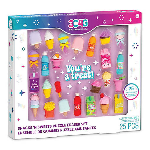 Make It Real: Snacks 'N Sweets Puzzle Eraser Set
