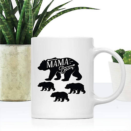 Mama Bear Three Cubs Ceramic Mug