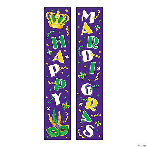 Mardi Gras Pillar Banners