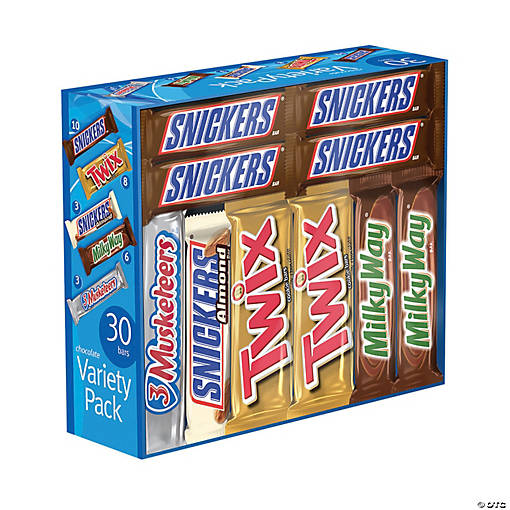 MARS Chocolate Full Size Candy Bars Assorted Variety Box, 30 Count