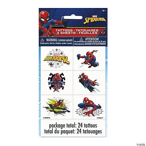 Marvel&amp;#8217;s Spider-Man&amp;#8482; Temporary Tattoos - 24 Pc.