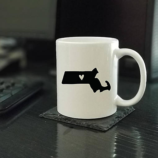 Massachusetts State Heart Ceramic Mug