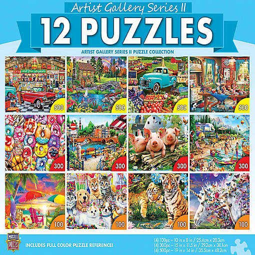 MasterPieces 12 Pack Jigsaw Puzzles - Artist Gallery 12-Pack Bundle