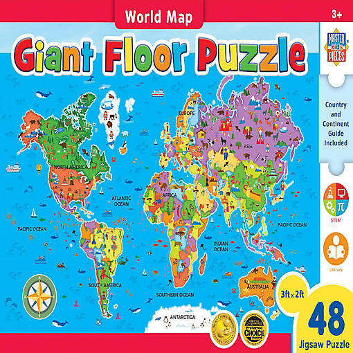 MasterPieces Explorer - World Map 48 Piece Floor Jigsaw Puzzle