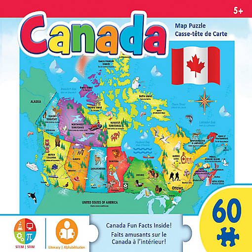 MasterPieces Explorers - Canada Map 60 Piece Jigsaw Puzzle for Kids