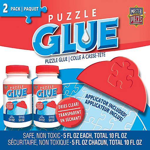 MasterPieces Jigsaw Puzzle Accessory Glue 2-Pack with Applicator Clear