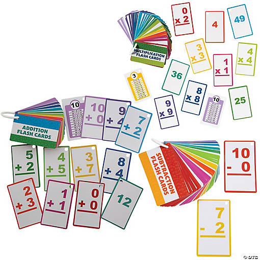 Math Flash Card Sets on a Ring for 6