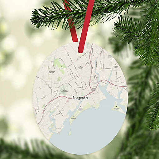 MDF Ornament Bridgeport Connecticut Map