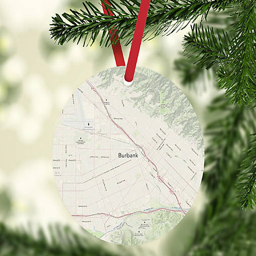 MDF Ornament Burbank California Map