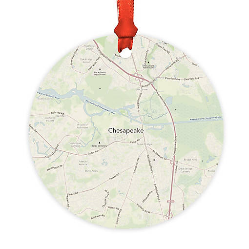 MDF Ornament  Chesapeake, Virginia Map