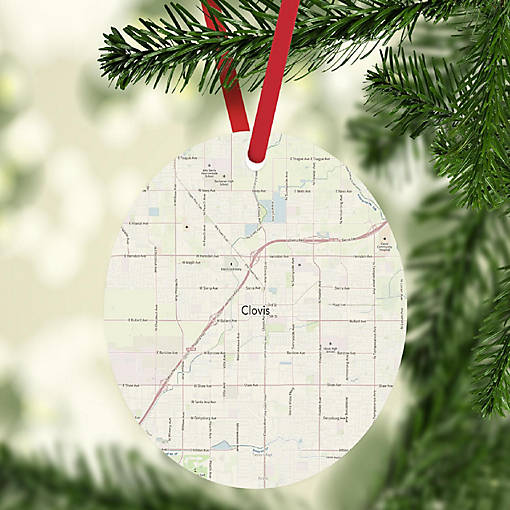 MDF Ornament Clovis California Map