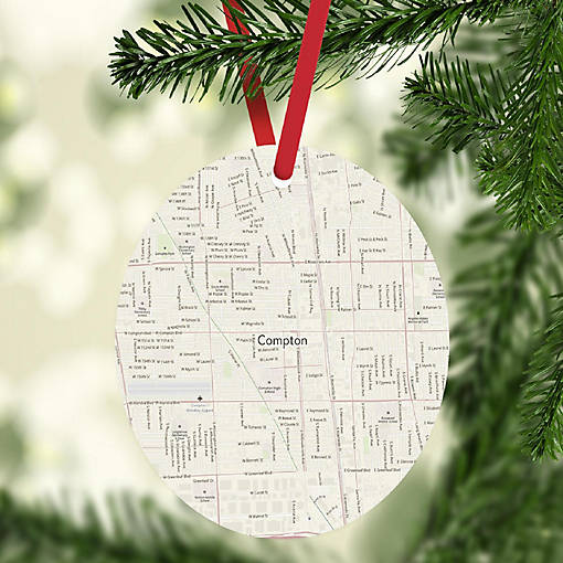 MDF Ornament Compton California Map