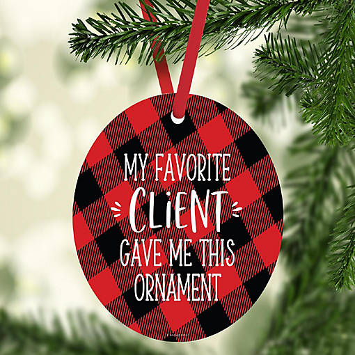 MDF Ornament Fav Client - Red Plaid