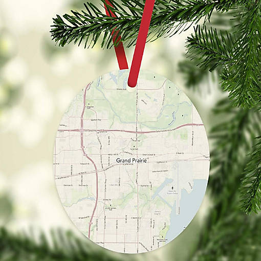 MDF Ornament Grand Prairie Texas Map