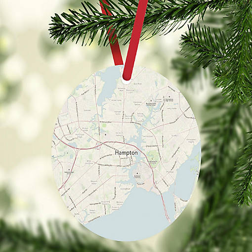 MDF Ornament Hampton Virginia Map