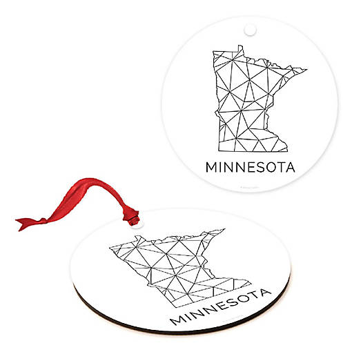 MDF Ornament Minnesota Blk/Wh Geometric