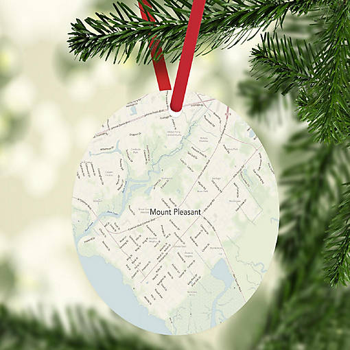 MDF Ornament MntPleasant S.Carolina Map