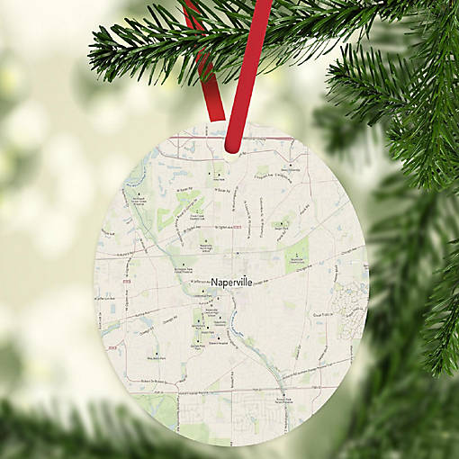 MDF Ornament Naperville Illinois Map
