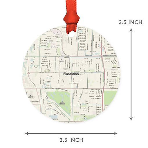 MDF Ornament Plantation Florida Map