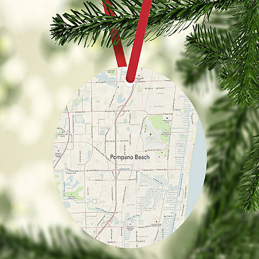 MDF Ornament Pompano Beach Florida Map