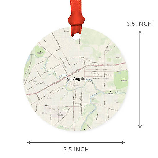 MDF Ornament San Angelo Texas Map
