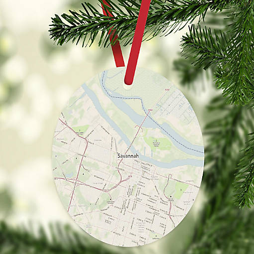 MDF Ornament Savannah Georgia Map