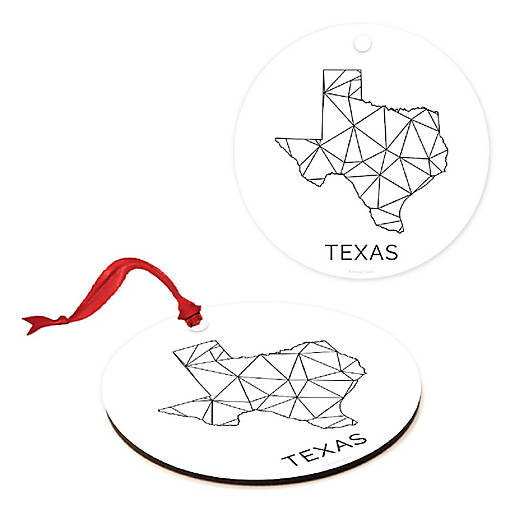 MDF Ornament Texas Blk/Wh Geometric
