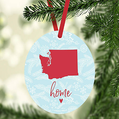 MDF Ornament Washington Home Blue/Red