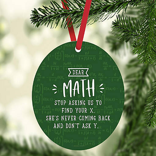 MDF Wood Ornament  Dear Math