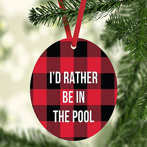 MDF Wood Ornament  Rather Be in Pool