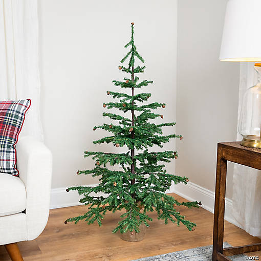 Medium Artificial Christmas Tree with Pine Cones in Burlap Base - 4' - Unlit
