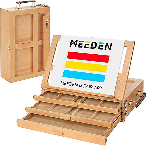 MEEDEN Large Adjustable Artist Tabletop Sketchbox Easel
