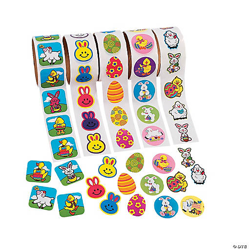 Mega Bulk 1000 Pc. Easter Sticker Roll Assortment