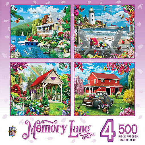 Memory Lane - 500 Piece Jigsaw Puzzles 4 Pack