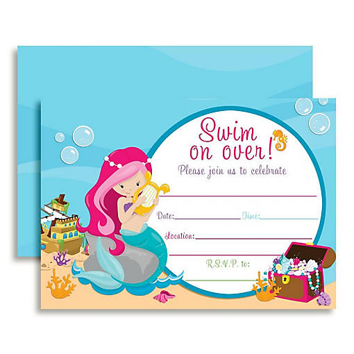 Mermaid Invitations 40pc. by AmandaCreation