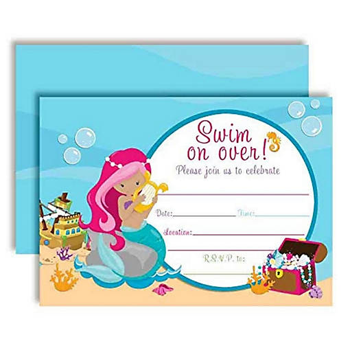 Mermaid Invitations (medium) 40pc. by AmandaCreation