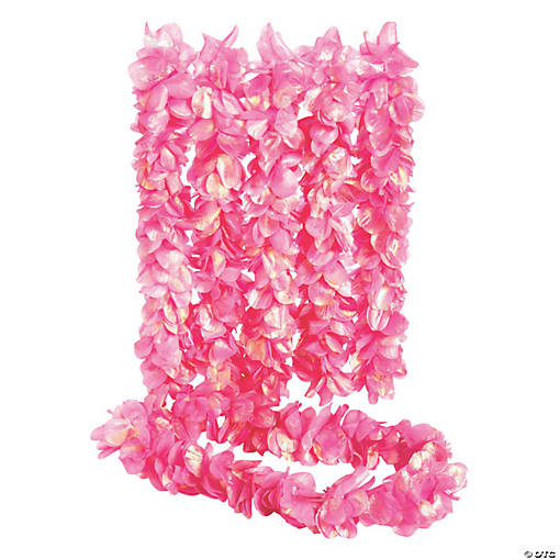 Mermaid Pearlized Pink Polyester Lei - 6 Pc.