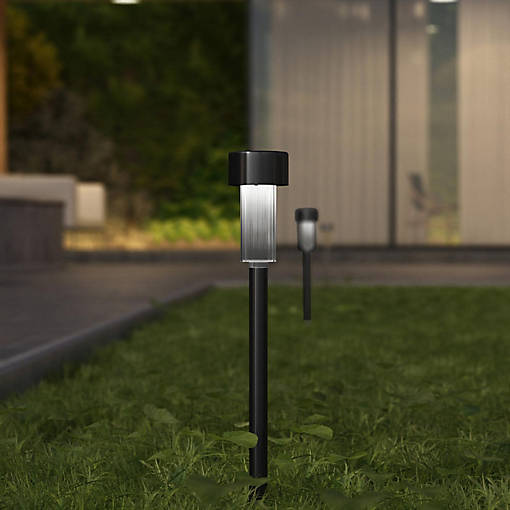 Merrick Lane 12 Pack Black Solar Lights