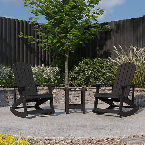 Merrick Lane 2 Black Rocker &amp; Side Table
