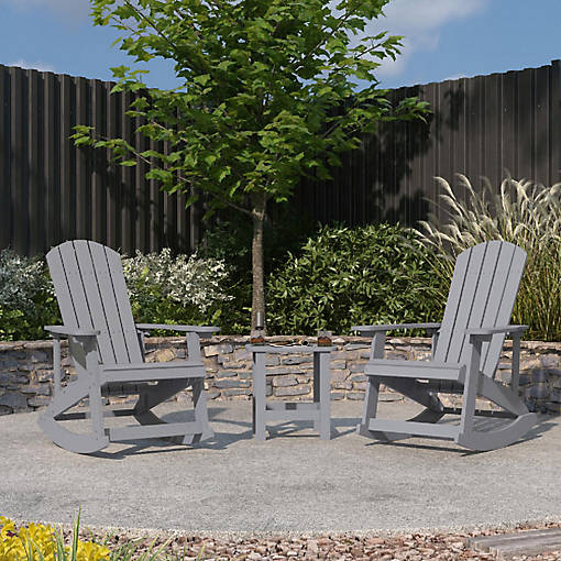 Merrick Lane 2 Gray Rocker &amp; Side Table