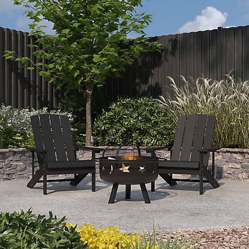 Merrick Lane 2 Slt Gray Adirondacks-Firepit