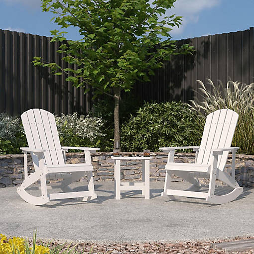 Merrick Lane 2 White Rocker &amp; Side Table