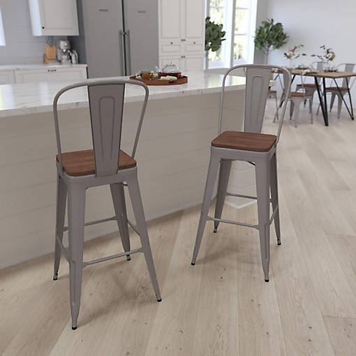 Merrick Lane 30" White Counter Bar Stool