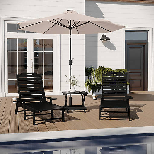 Merrick Lane Blk 3pc Set with Chairs/Table